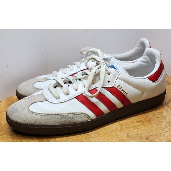 Adidas Samba OG White Victory Red Sneakers Shoes Mens Size 13 EUC main image 13
